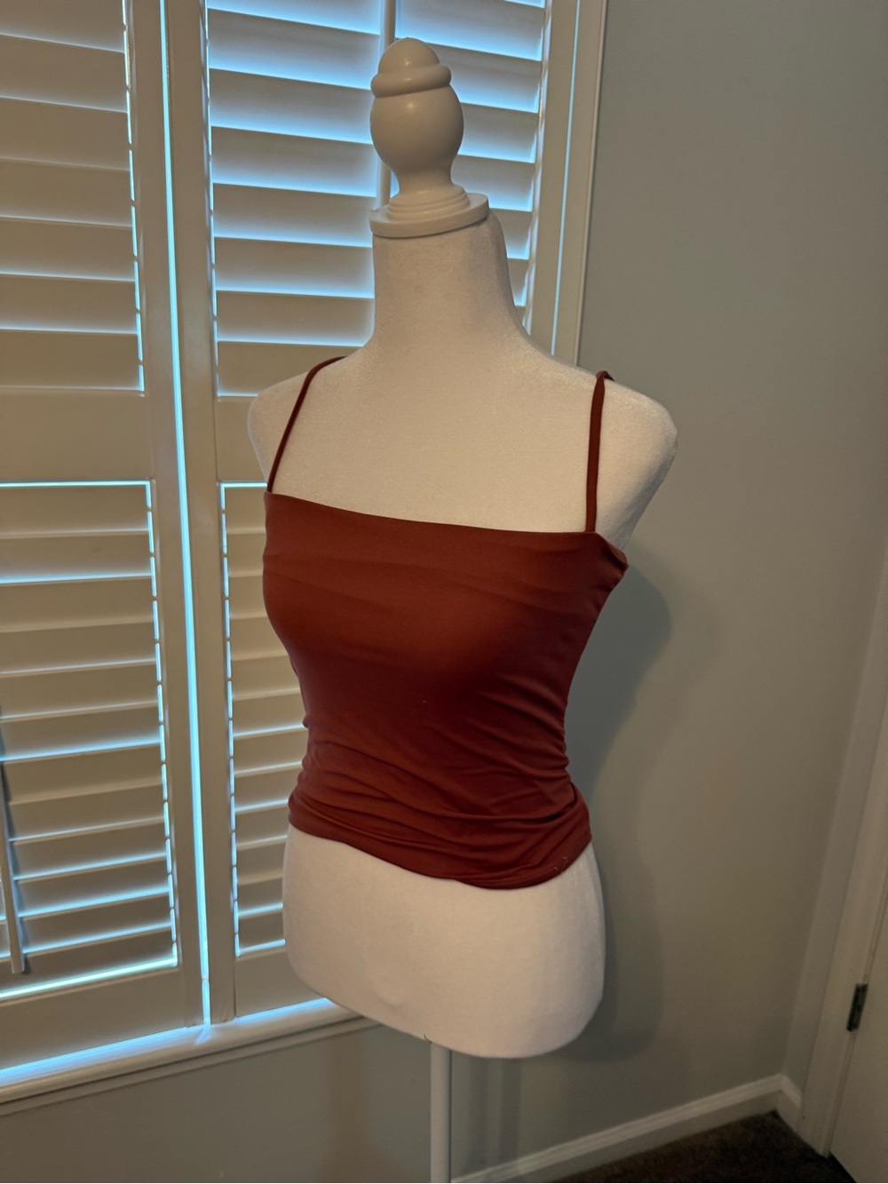 Slim Fit Rust/Mauve Spaghetti Strap Women's Top